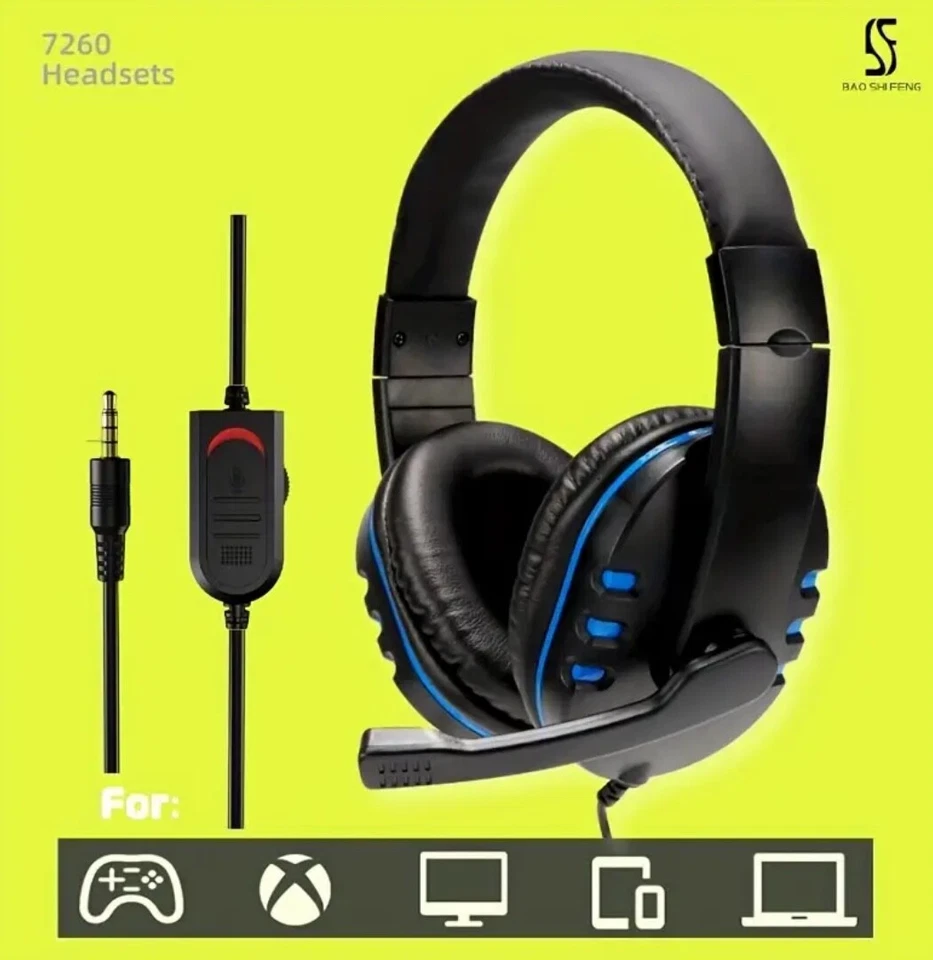Cuffie con controllo volume microfono per PZ PS4 Xbox One Nintendo PS Vita - Immagine 1 di 1