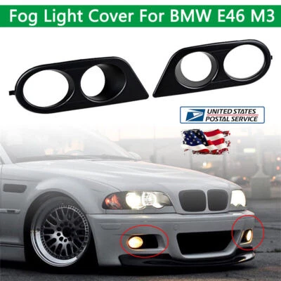 ABS Plastic Fog Light Cover Front Bumper Right & Left For BMW 1999-2006 M3 E46 — 第 1/4 张图片