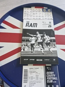 DERBY COUNTY V HUDDERSFIELD TOWN APR 17th 2017 WITH MATCH & TRAVEL TICKET - Picture 1 of 5
