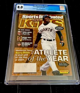 Barry Bonds Rare Sports Illustrated For Kids Cover 2002 POP 1 W Cards CGC 8.0 - Picture 1 of 3