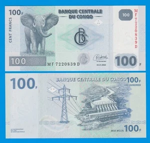 Congo Democratic Republic 100 Francs P 98c 2022 UNC ( P 98 c ) New Signature - Picture 1 of 1