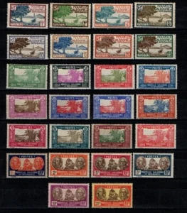 New Caledonia 1928 Selection to 20F SG137-178 (26 stamps incomplete) Mint - Picture 1 of 1