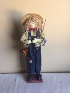 Brandneu Primitive Landhausstil Angeln Vogelscheuche Figur Herbst Wohndeko - Bild 1 von 4