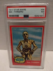 1977 Topps Star Wars Trading Card #98 See - Threepio 2nd Series PSA 7 - Picture 1 of 2