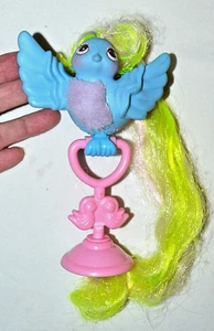 MLP 1980's FairyTails Hasbro Vintage Bouncy Tails BLUE Bird & Perch FREE SHIP - Picture 1 of 6
