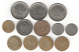 1971 11973 1974 1976 1978 1982 1984 1993 1/2 2 5 10 20 Francs Rude Centimes Coin - Picture 1 of 2
