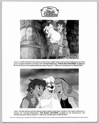 Caldeirão Negro Walt Disney 1985 Filme 8x10 Princesa Taran Animação Impressão Antigo - Imagem 1 de 2