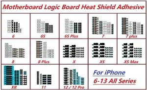10x OEM Motherboard Logic Board Heat Shield Sticker For iPhone 8 x 11 12 13 Max - Picture 1 of 25