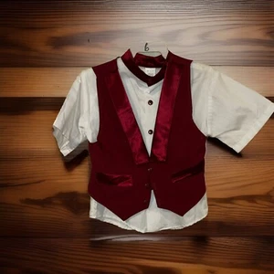 Vtg Para Fashion Size 6 Boys White Shirt With Matching Vest. Read - Picture 1 of 3