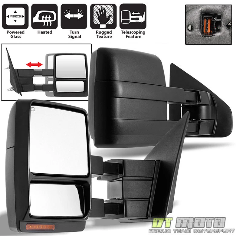 Espejo telescópico de remolque izquierdo+derecho Ford F150 2007-2014 eléctrico+calefactable+señal+charco Foto 1 de 4
