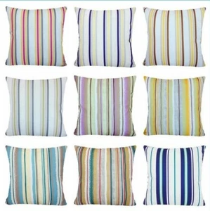 Striped Velvet Stripe Pillow COVER Home Decor Soft Farmhouse Cushion Case 18x18" - Picture 1 of 9