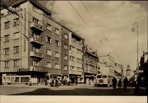 Pardubice Pardubitz Strasse Stalinova Trida alte Postkarte Tschechien ca ~1960 - Bild 1 von 2