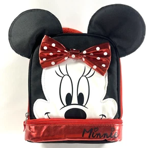 Disney Minnie Mouse with Ears & Red Bow Dual Compartment Insulated Lunch Tote - Picture 1 of 11