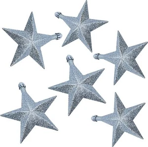 SET DI 6 10CM GLITTER STELLA NATALE ALBERO DA APPENDERE DECORAZIONE PMS - Foto 1 di 3