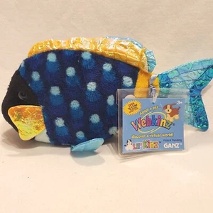 NEU GANZ PLÜSCH LIL' KINZ BLAU TRIGGERFISH WEBKINZ CODE-ETIKETT - Bild 1 von 17