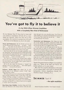 1958 Colonial Skimmer aircraft ad 6/27/2021o - Picture 1 of 1
