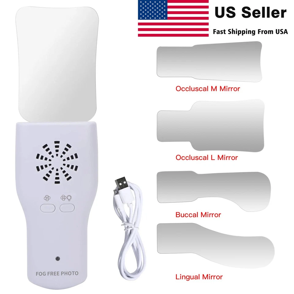 Dental Occlusal Mirror Fog Free LED Intra Oral Photo System 4 Mirrors Anti-Fog d - Image 1 of 4
