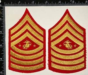 USMC Sergeant Major E-9 of Marine Corps DRESS BLUES PAIR CHEVRONS PATCH FEMALE - Picture 1 of 2