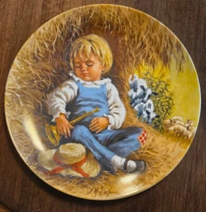 8.5" Reco 1980 Little Boy Blue Plate 19545D Mother Goose / John McClelland~T7808 - Foto 1 di 8