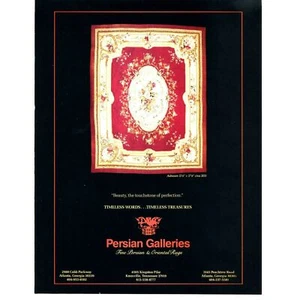 1990 Persian Galleries Rug Print Ad Paper Magazine Clipping Vtg 90s Home Decor - Picture 1 of 6