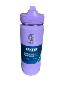 Takeya Thermo Edelstahl Wasserflasche Flieder Lila 18 Unzen Schraubdeckel Klappauslauf - Bild 1 von 3