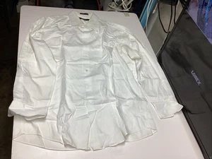 CAMISA DE VESTIR CLÁSICA PERRY ELLIS PORTAFOLIO XL 17 34/35 100% ALGODÓN BLANCO MACIZO - Imagen 1 de 3