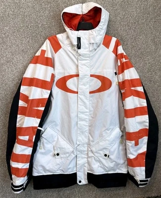 Rare Oakley Fari Tanner Hall Ski White Orange Snowboard Jacket Size XL Pro Model - Image 1 of 4