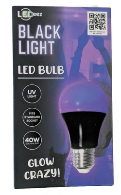 LEDeez Black Light LED Bulb UV Light 40W Fits Standard Socket - Image 1 of 4