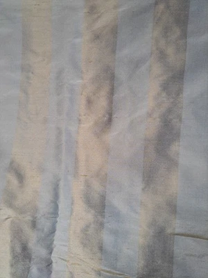 2 Pcs 2 3/4 yds X 20" Each Thai Silk 2 Tone Striped Golden Olive - Image 1 of 4