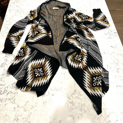 Cárdigan suéter para mujer Ruff Hewn azteca frente abierto PS Petite pequeño Foto 1 de 4