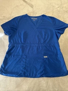 Grey's Anatomy Uniform Scrub Top Woman Professional Wear Blue size X Large - Picture 1 of 6
