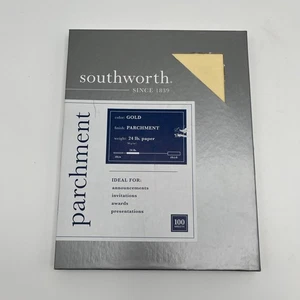 Southworth P994CK336 8.5" x 11" Parchment Specialty Paper - Gold (100/Pack) New - Picture 1 of 7