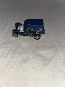 VINTAGE 1969 HOT WHEELS REDLINE POLICE PADDY WAGON 3 BLUE ON DARK BLUE  - Picture 1 of 6