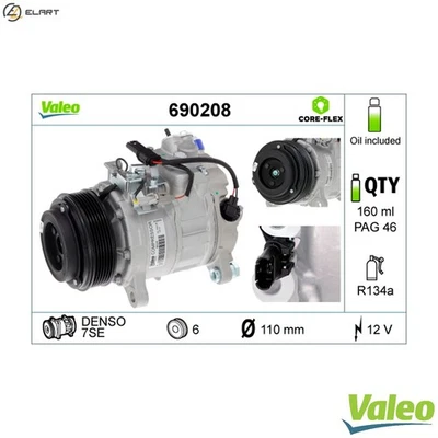 COMPRESSOR AIR CONDITIONING 690208 FOR BMW 3/7/F01/F02/F04/Convertible/F8/F2 - Image 1 of 4