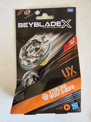 Sellado Plata Esterlina Wolf 3-80FB Takara Tomy Hasbro Beyblade X UX Nuevo Foto 1 de 2