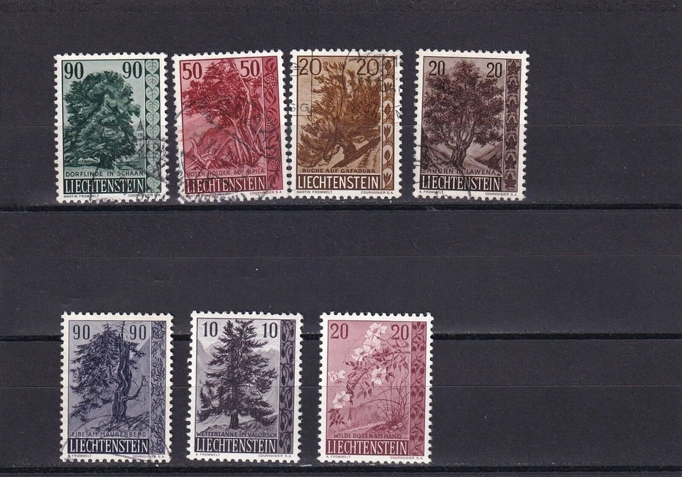 SA08a Liechtenstein 1957-1960 Trees and Bushes used stamps - Image 1 of 1
