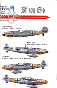 EagleCals Decals 1/48 MESSERSCHMITT Bf-109G-6 Fighter JG52 & JG51 - Picture 1 of 5