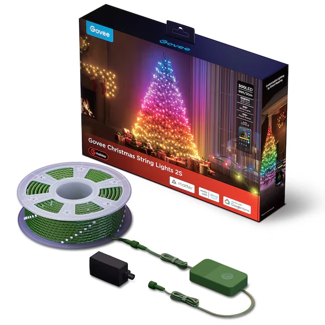 Luces de Navidad Govee 2, RGBWIC 99 FT 300 LEDs Cadena de luces de vacaciones Foto 1 de 4