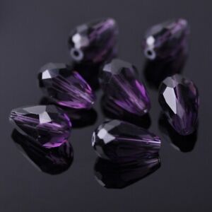 20pcs 15x10mm Teardrop Faceted Crystal Glass Losse Beads Bulk Wholesale Lot