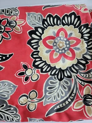 Ткань Waverly оранжевый коралл розовый и серый с цветочным рисунком 2 ярда - Изображение 1 из 4