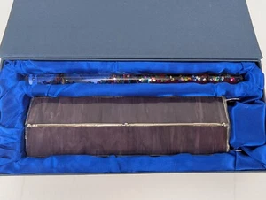 Prismatic Oil Wand Kaleidoscope Glitter Stars Satin Lined Case Leaded Glass - Picture 1 of 11
