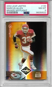 2004 Leaf Limited Bronze Spotlight #130 Marcus Allen PSA 8 NM-MINT /100 CHIEFS - Bild 1 von 2
