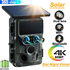 Campark 4K UHD 60MP WiFi Trail Camera Solar Starlight Night Vision Dual Lens US