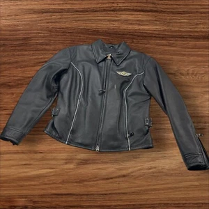 Chaqueta de cuero Harley-Davidson de colección para motociclista 100 aniversario para mujer S - Imagen 1 de 14