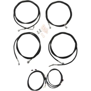 LA Choppers Complete Vinyl Braided Handlebar Cable/Brake Line Kit LA-8054KT3-19B - Afbeelding 1 van 1