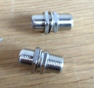 F Connector Coupler / Joiner Female panel double-sided back to back Pack of 2 - Picture 1 of 4