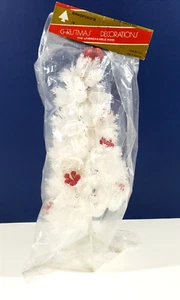 Árbol de Navidad de 12" vintage NOS Bradford blanco rojo bayas nuevo en paquete - Imagen 1 de 5
