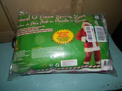 Rubies Christmas 701494 Flannel 6 pc Santa Suit Costume Size XXL NWT - Image 1 of 4
