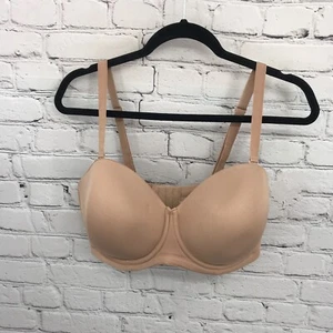 Wacoal Bra Womens 38G Balconette Underwired Strapless Lightly Lined Beige 854119 - Picture 1 of 12