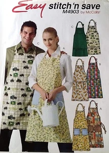2005 NEW Apron Sewing Pattern Size S-XL Unisex McCall's 4903 OOP - Picture 1 of 2